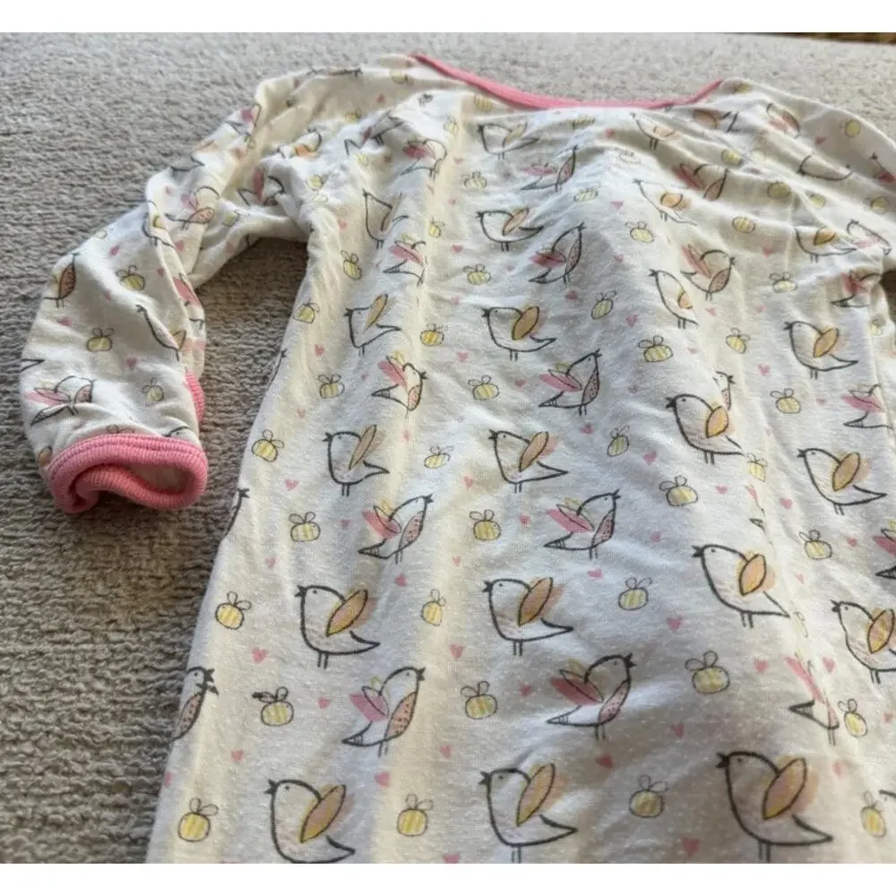 Bestaroo Baby Girl Bird Print One Piece Pajama 6-9M